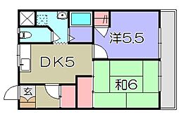 ヴィラ・シメノ 2DKの間取図画像