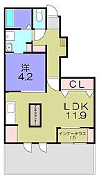 Woodstock　Nest 1階1LDKの間取り