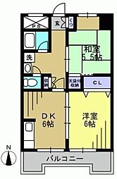 ユーアイ品川 2DKの間取図画像