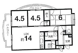 ドミール亀岡 3LDKの間取図画像