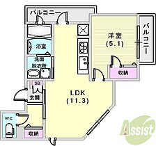 ヒルズ中山手  ｜ 兵庫県神戸市中央区中山手通7丁目36-34（賃貸マンション1LDK・3階・41.02㎡） その2