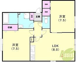 ポネII  ｜ 兵庫県神戸市北区上津台4丁目（賃貸アパート2LDK・2階・51.04㎡） その2