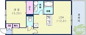 ラスルプレイス  ｜ 兵庫県神戸市北区山田町下谷上字六地蔵2-1（賃貸アパート1LDK・1階・41.95㎡） その2