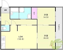 ウイングパレス 2LDKの間取図画像