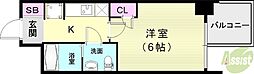 セレニテ神戸ミラク 1Kの間取図画像