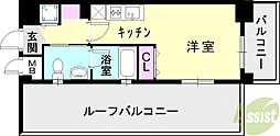ラナップスクエア神戸ハーバープライム ワンルームの間取図画像