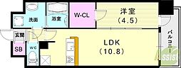 ソルテラス神戸栄町通 1LDKの間取図画像