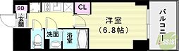 プレサンス神戸セレスティア 1Kの間取図画像