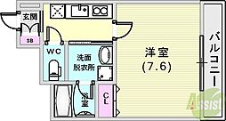 アドバンス神戸アルティス 1Kの間取図画像