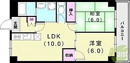 ロイヤルコート山の街 2LDKの間取図画像