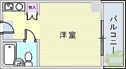 カサベラ神戸 ワンルームの間取図画像