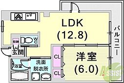 アーバネックス神戸駅前 1LDKの間取図画像
