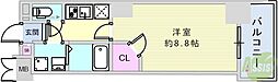 ワコーレヴィータ湊川公園 1Kの間取図画像