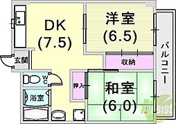 コーポ井上 2DKの間取図画像