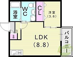 NET-K大倉山アーク 1LDKの間取図画像