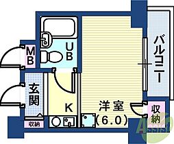 GSハイム高速神戸 ワンルームの間取図画像