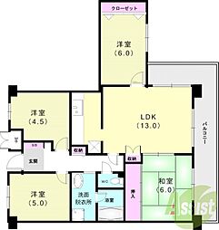 コープ野村鈴蘭台 4LDKの間取図画像