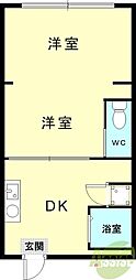 宏盛第一ビル 2Kの間取図画像