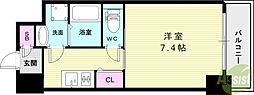 ワールドアイ神戸湊町 1Kの間取図画像
