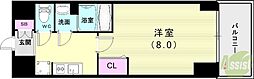 プレサンス神戸セレスティア 1Kの間取図画像