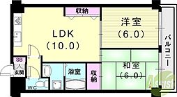 ラルゴ永沢 2LDKの間取図画像