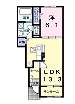 サニーエレガンスF  ｜ 長野県飯田市鼎一色（賃貸アパート1LDK・1階・50.05㎡） その2