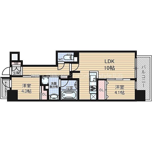 アーバネックス同心II ｜大阪府大阪市北区同心２丁目(賃貸マンション2LDK・12階・45.57㎡)の写真 その2