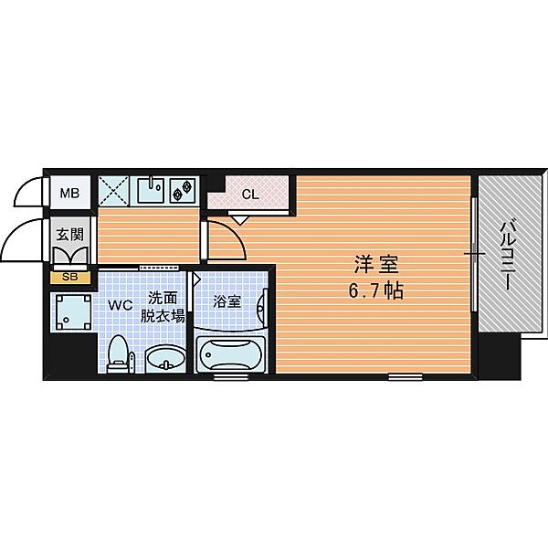 レジディア谷町 ｜大阪府大阪市中央区十二軒町(賃貸マンション1K・15階・23.58㎡)の写真 その2