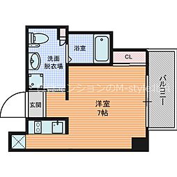 インザグレイス弁天町2みなと通 1Kの間取図画像