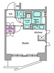 レジディア御茶ノ水 10階ワンルームの間取り