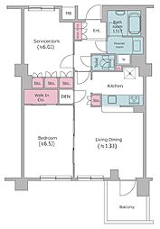 レジディア文京音羽 1階1SLDKの間取り