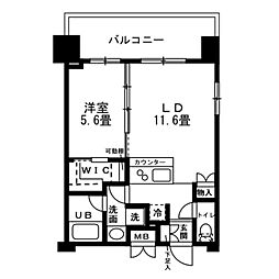 レジディア錦糸町 1LDKの間取図画像