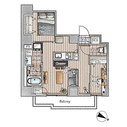 レジディア板橋本町プレイス 2LDKの間取図画像