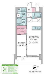 ドゥーエ西馬込II 1LDKの間取図画像