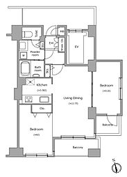 レジディア自由が丘 2LDKの間取図画像