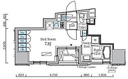 レジディア九段下2 ワンルームの間取図画像