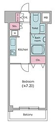 レジディア中目黒2 1Kの間取図画像