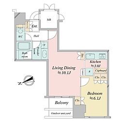 ウエストパークタワー池袋 1LDKの間取図画像