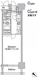 レジディア市ヶ谷2 1Kの間取図画像
