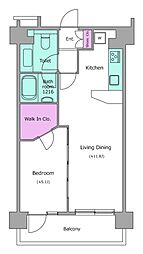 アーバンパーク麻布十番 1LDKの間取図画像