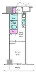 RESIDIA上野御徒町 ワンルームの間取図画像