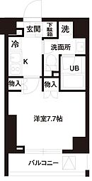 レジディア白金高輪 1Kの間取図画像