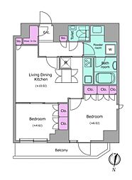 Due日暮里 2LDKの間取図画像