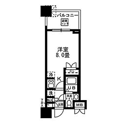 レジディア錦糸町 ワンルームの間取図画像