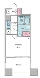 レジディア島津山 1Kの間取図画像