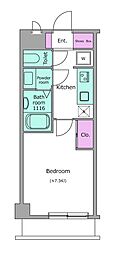 LOC'SKIKUNA 1Kの間取図画像