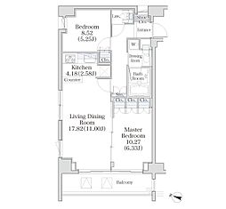 PARKFLATS市谷台町坂 2LDKの間取図画像