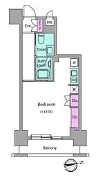RESIDIA新御徒町 ワンルームの間取図画像