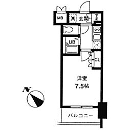 RESIDIA幡ヶ谷 1Kの間取図画像