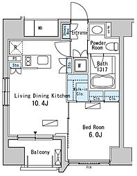 ベルファース目黒 1LDKの間取図画像